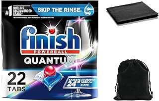 FINISH - Quantum - 22ct - Dishwasher Detergent - Powerball - Ultimate Clean & Shine - Dishwashing Tablets - Dish Tabs, Inc...