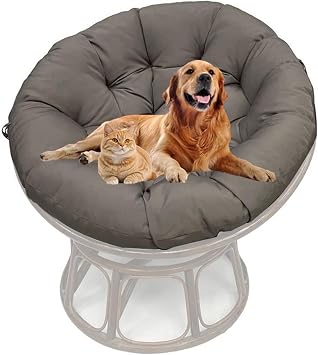 ZTGL Rocker Chair Pads, Round Rattan Cushion, Hanging Basket Chair Cushion, Outdoor Seat Cushion Hammock Chair Seat Cushion, Garden Sofa Patio Garden Swing Chair,Dark Gray,170cm