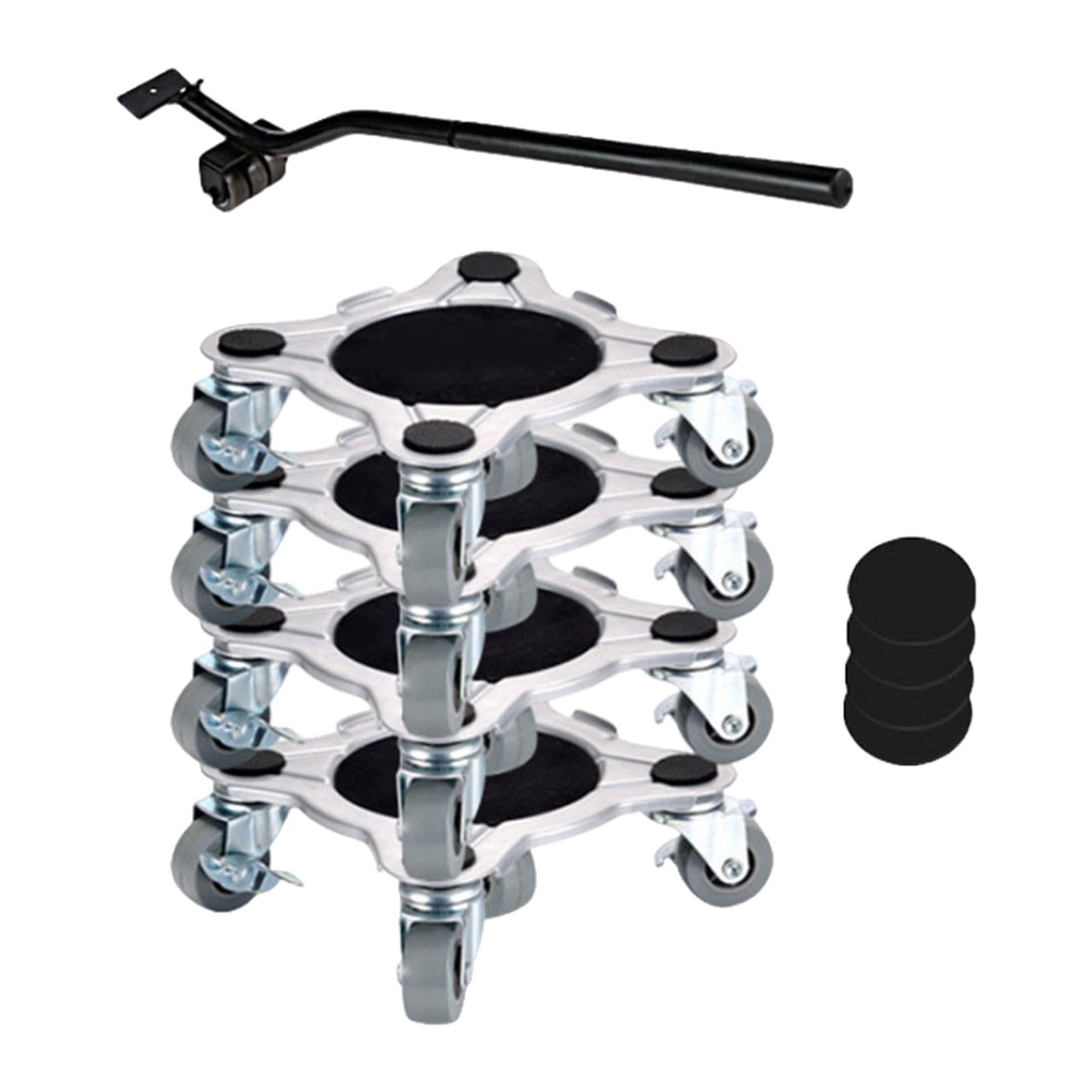 9 Stück Möbelheber Möbelroller Möbeltransporter Möbelgleiter Aus Robustem Kohlenstoffstahl mit 360 Grad Drehbaren Rollen Und Samtigen Anti Rutsch Pads, 16 cm x 5.5 cm