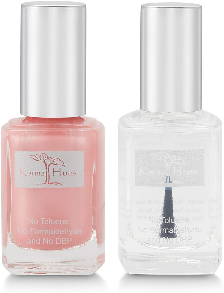 karma organic Natural Nail Polish Color with Triple 5 Base Coat Non-Toxic Nail Treatment Vegan Cruelty-Free