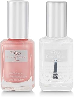 karma organic Natural Nail Polish Color with Triple 5 Base Coat Non-Toxic Nail Treatment Vegan Cruelty-Free