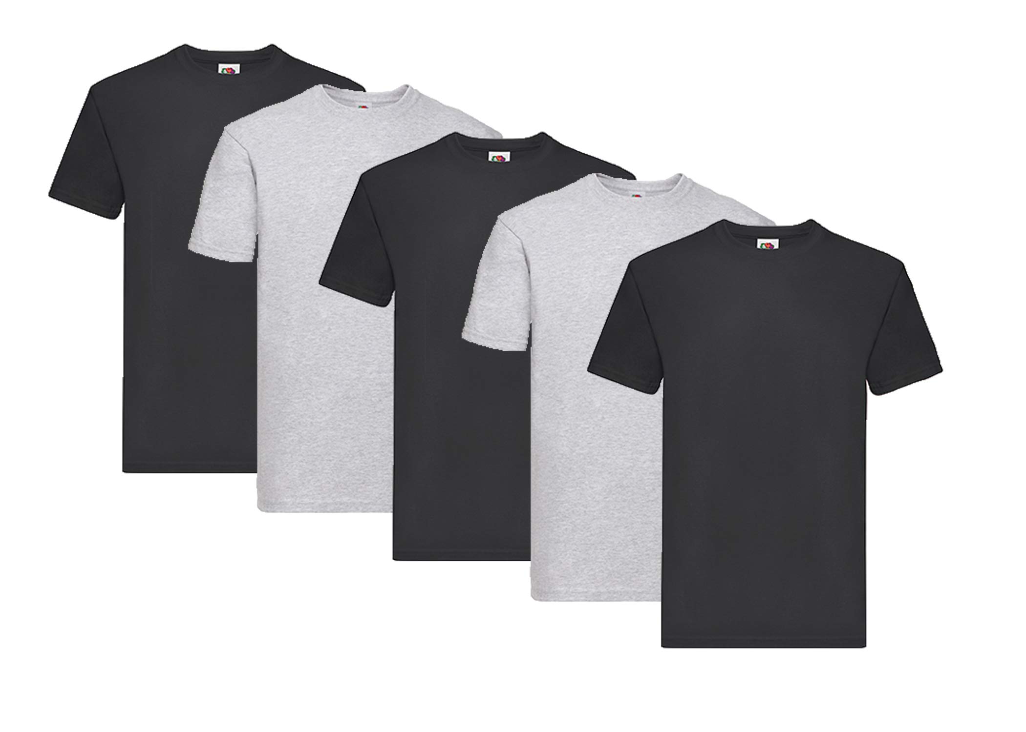 Fruit of the Loom Men's Super Premium Short Sleeve T-Shirt (Pack of 5) - Multicolour - Medium
