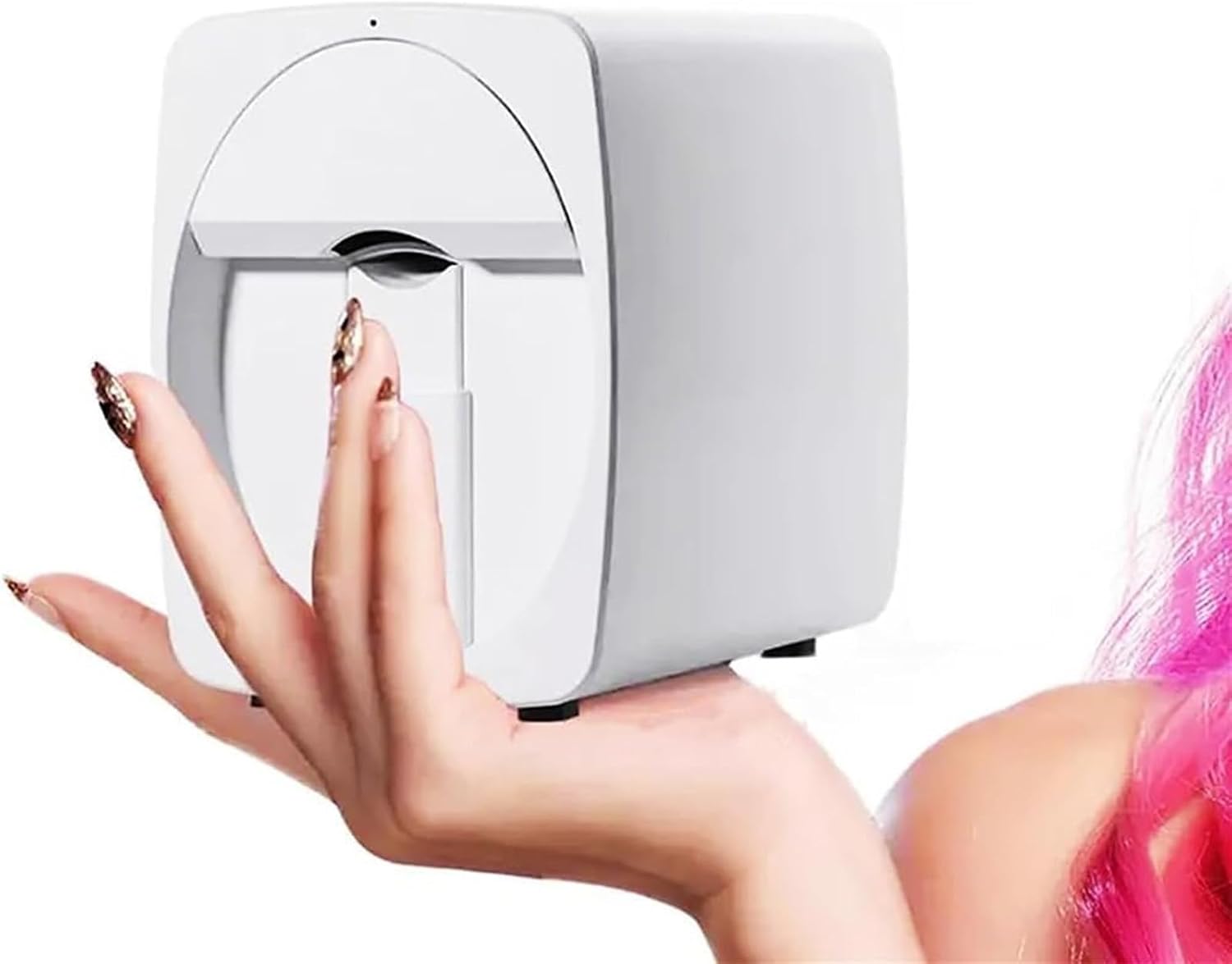 Automatic Mobile Nail Art Printer, Portable Digital Nail Art Printing Machine, Phone Control Nail Stamping Kit for Home Use and Nail Studios