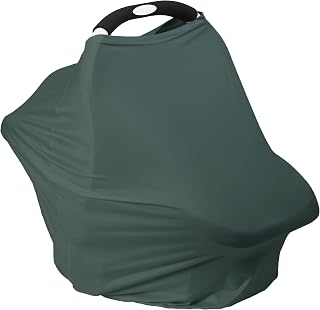 Meetjoy Breathable Rayon Car Seat Cover for Babies - Multi-Purpose Nursing Cover, Stroller Canopy, Breastfeeding Privacy Shield (Roman Green)