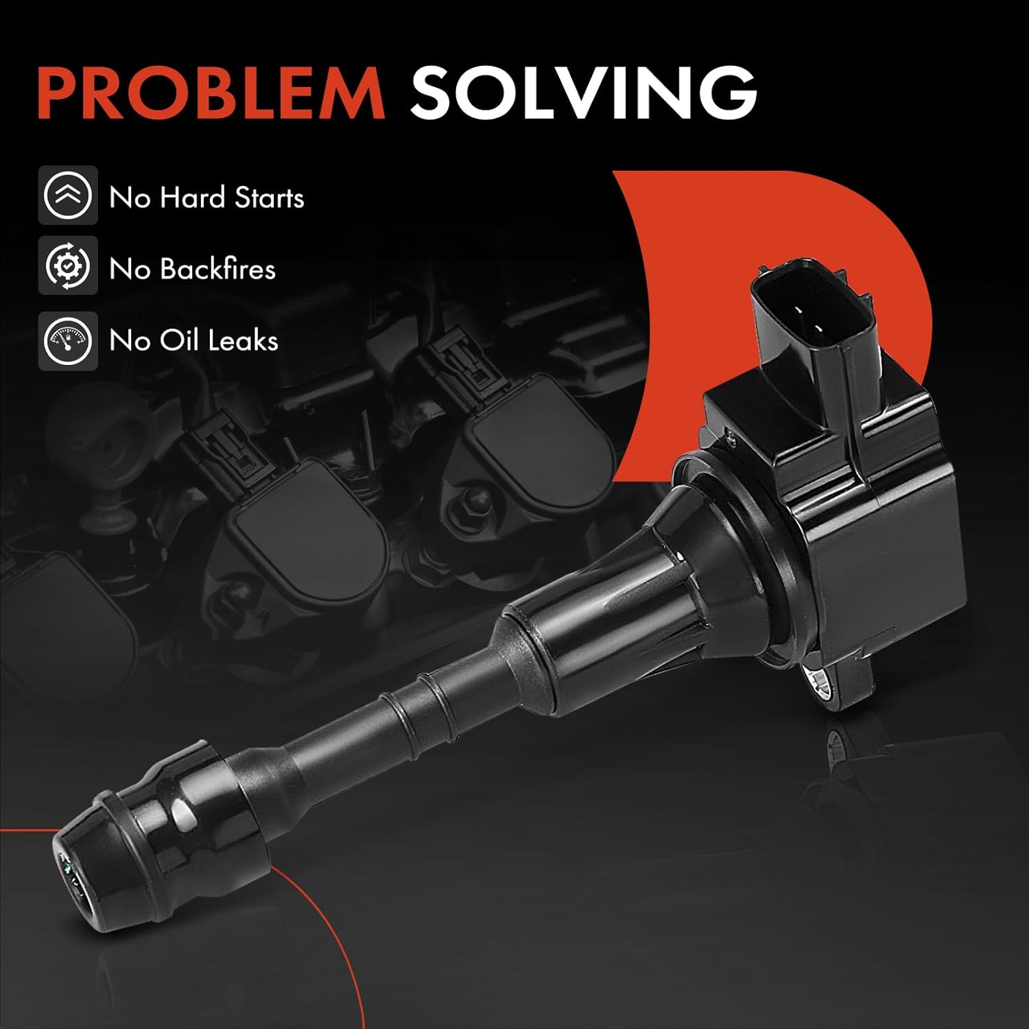 A-Premium Engine Ignition Coil Pack Compatible with Infiniti Q45 2002-2006, M45 2003-2004, M45 2006-2010, FX45 2003-2008, V8 4.5L, 8-PC Set