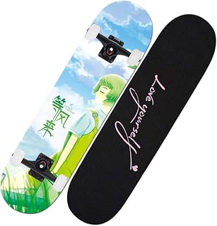 Kids Skateboard 31 Inch Double Kick Skateboards for Beginners with Maple Deck Complete Pro Skate Highway Street Scooter