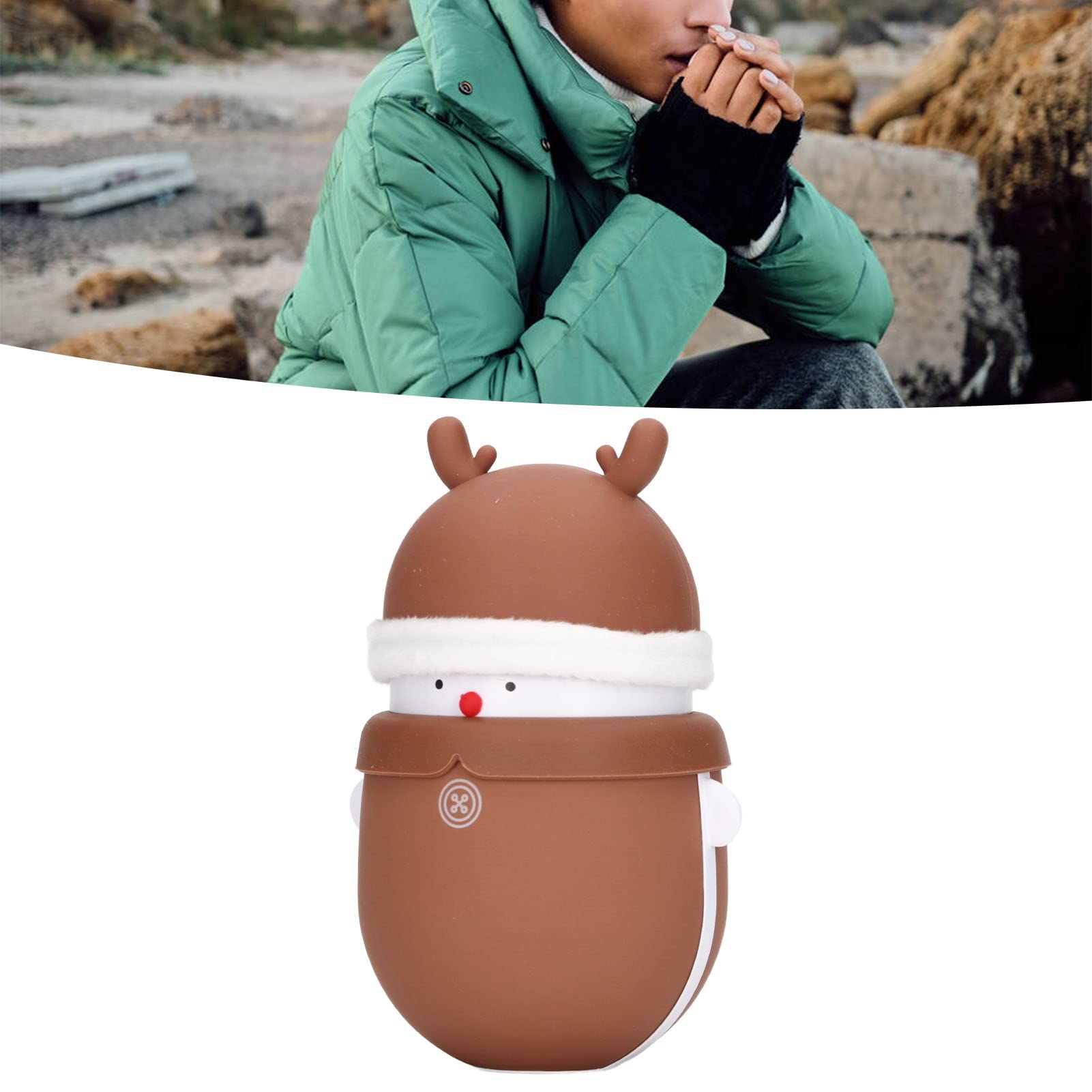 Scaldamani 2 in 1 2 Livelli di Riscaldamento 47-52 °c e 55-60 °c Luce LED Controlla Lo Stato Sempre e Ovunque Power Bank 6000 Mah,Autonomia 4 a 8 Ore Ricarica Il Telefono