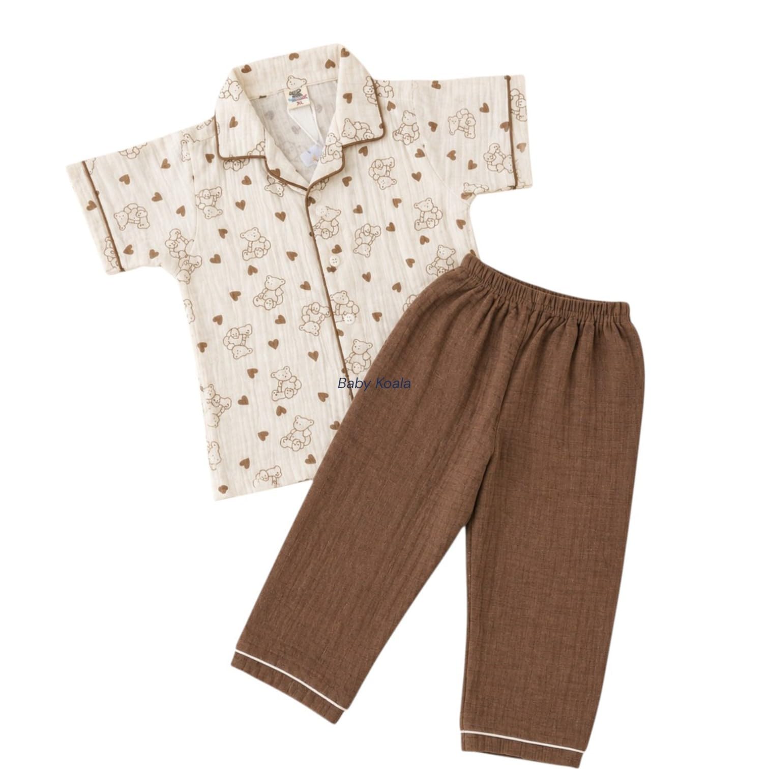 crush Muslin Cotton Pyjama Set, Unisex, Half Sleeve, Regular Fit, Multicolour, for Boys and Girls-image-15