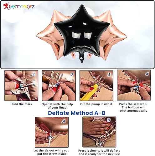 Miniatura 6 de Party Propz Decoraciones de cumpleaños de goma con globos de confeti, globos de papel de aluminio, cortina de aluminio de 1, 1, 18, 21, 25, 50, 60,