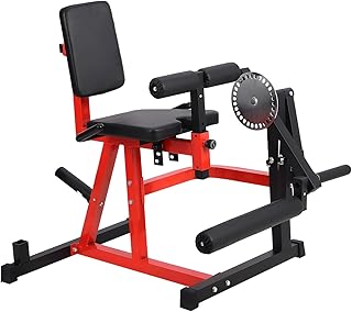 Leg Extension and Curl Machine, Adjustable Leg Exercise Bench with Plate Loaded, Lower Body Special Leg Machine for Seated Leg Rotary Extension and Curl for Home Gym