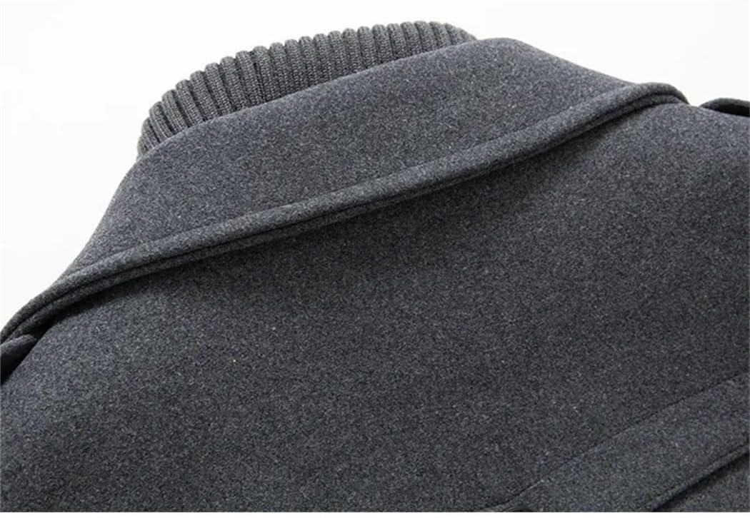Haitpant Winter Men Wool Coat Double Collar Thick Jacket Single Breasted Trench Coat Casual Wool Blends Overcoats