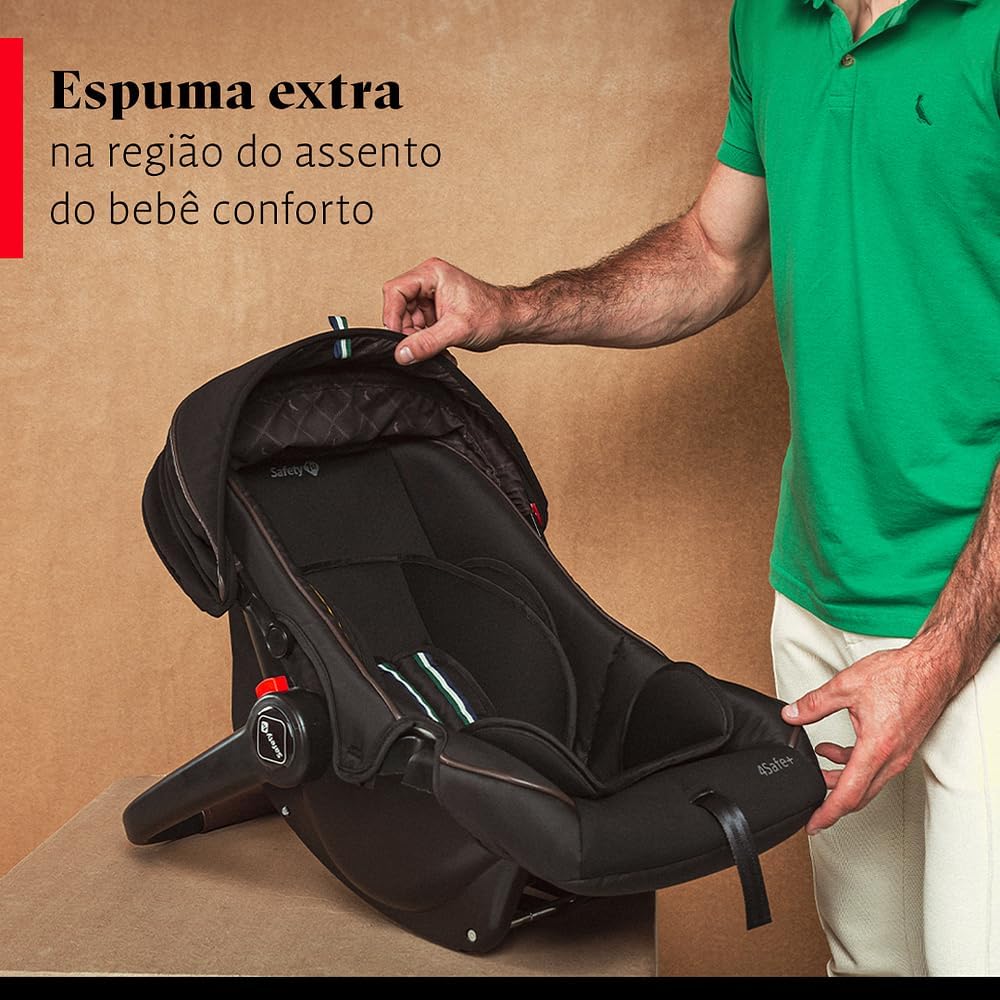Travel System Safety 1st, Mobi Trio Reserva, com Isofix, Black