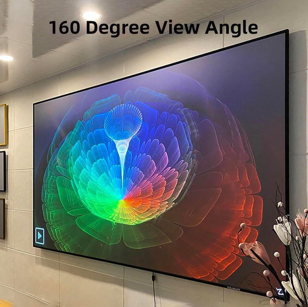 UST Projector Fresnel Screen for Day Light or Lighting On, Full HD 4K 8K Wall Mounted Fresnel Projection Screen, 85% Ambient Light Rejecting,Active 3D, Include Frame and Screen (ustscreen120inch)