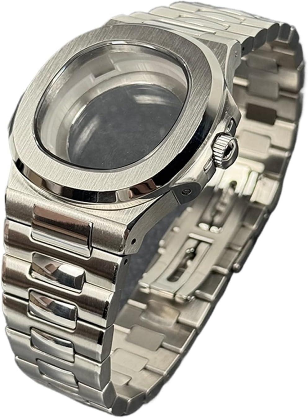 for Blue dial 40mm Square Watch Case Accessories Fit NH35 Movement Sapphire Back