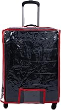 CLASSIC Transparent PVC Trolley/Suitcase Cover, Waterproof Dustproof Anti-Scratch with Zipper & Handle Openings, Clear Luggage Cover for 20, 24, & 28 Inch Trolley Bags (Red, Combo of 3 Sizes)