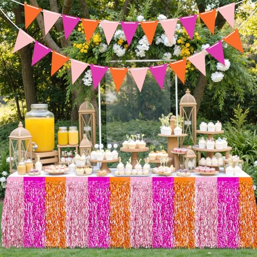 Jupes de table à franges pour cacher les pieds de table buffet anniversaire