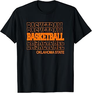 Basketball Oklahoma State in Modern Stacked Lettering T-Shirt