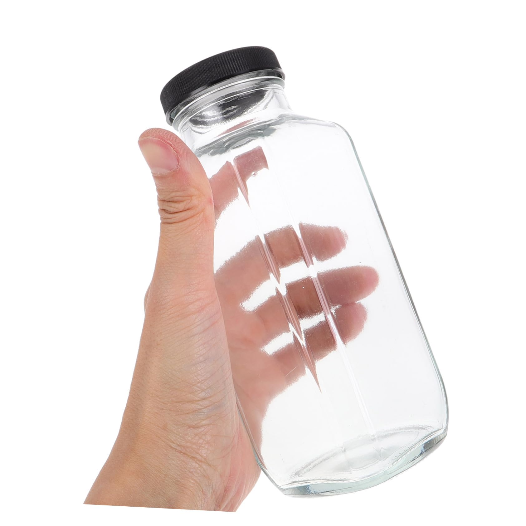 POPETPOP Bottiglie Riutilizzabili da Bere con Coperchi 4 Pezzi 500ml Vetro