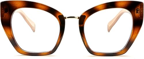 FEISEDY Gafas de gran tamaño con bloqueo de luz azul retro Cateye para computadora para mujeres B4107