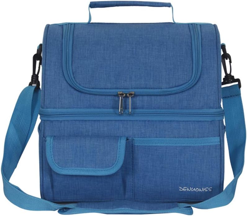 Lunch Bag, Insulated Thermal Cooler Bag Box 2 Layer Large 13L Meal Prep Tote Handbag Storage for Camping Travel Beach Picnic