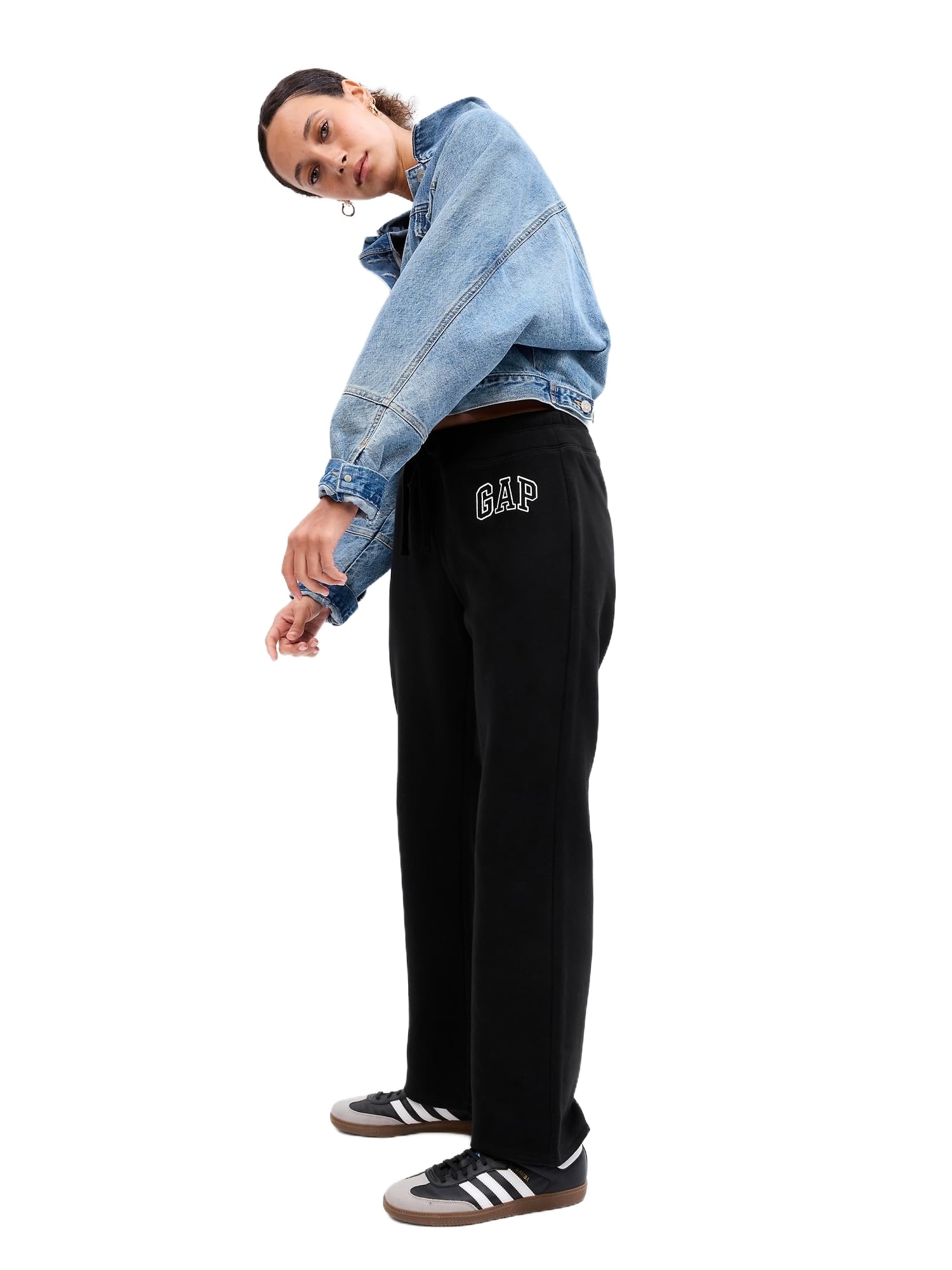 Gap Women's Heritage Boot Cut Jogger Sweatpants, True Black, XL