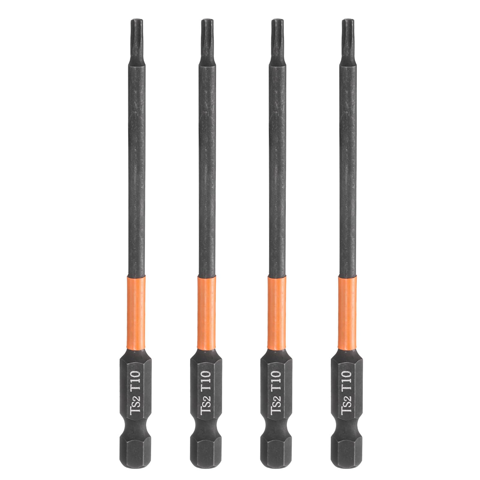 sourcing map 4pcs T10 Torx Head Screwdriver Bit 100mm Long 1/4" Hex Shank