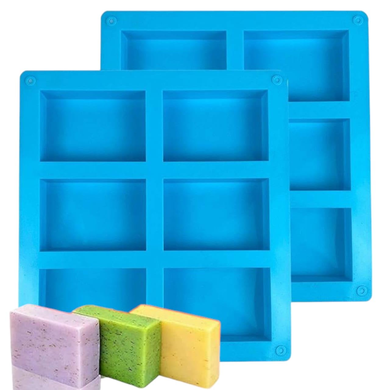 Silicone Mould Tools - 6 Cavity Rectangular Mould for Cakes, DIY Baking, Hand-Made Soap Making - Multicolor (Pack of 1)-image-38