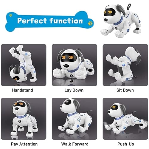 Marstone Remote Control Robot Dog Toys, Voice Control Robotic Stunt Rc Puppy For Kids 3 4 5 6 7 8 9+, Interactive Program Walking Electronic Pets Gift Toy For Boys And Girls Birthday, Christmas, Xmas #TOP3