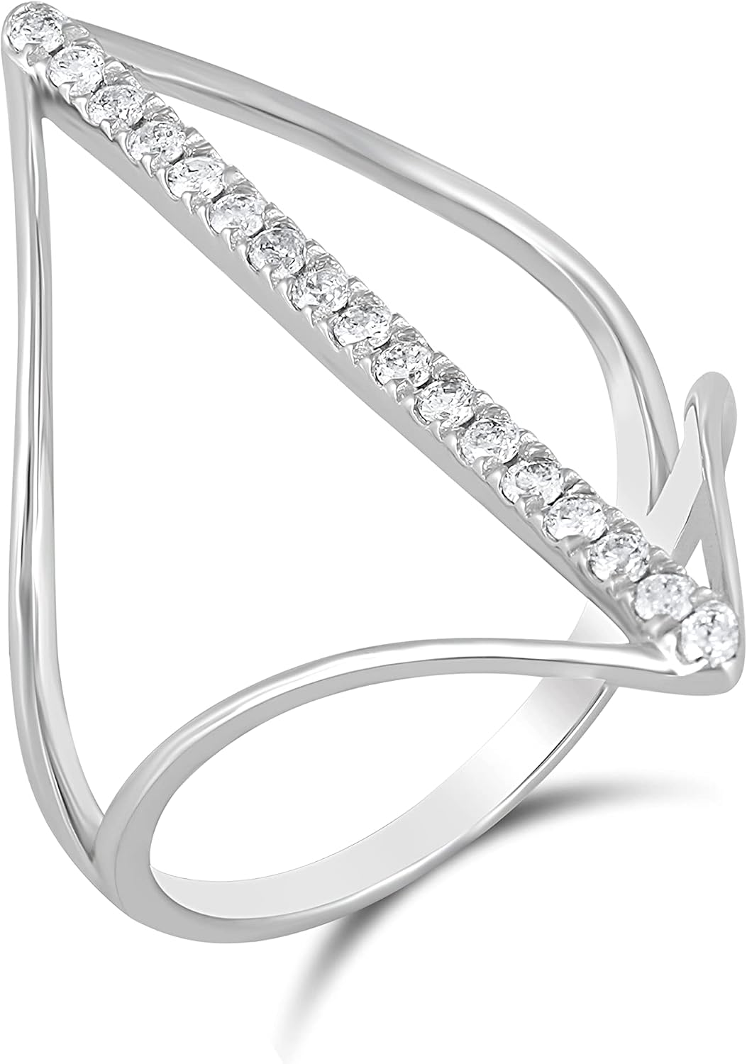 Natural Classic Round Diamond Wave Ring in 14K Gold for Women | April Birthstone Gift For Her (GH Color-I1 Clarity)