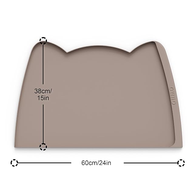 Foto 2 de 6 de OHMO Alfombrillas Impermeables para Comederos de Perros y Gatos con Bolsillo para Residuos(Beige, 60 * 38cm)