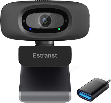 1080P Webcam for PC Laptop MacBook Computer Desktop, with Microphone & Privacy Cover & USB C Adapter