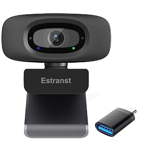2K Quad HD Webcam with Privacy Cover Noise-Canceling Microphone Video Web Streaming Camera for PC Computer Desktop Laptop