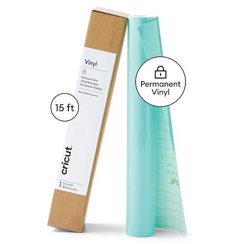 Vista 54 de Cricut - Rollo de vinilo permanente de alta calidad (12 pulgadas x 15 pies), resistente a la intemperie, lavavajillas y a la decoloración, Dorado