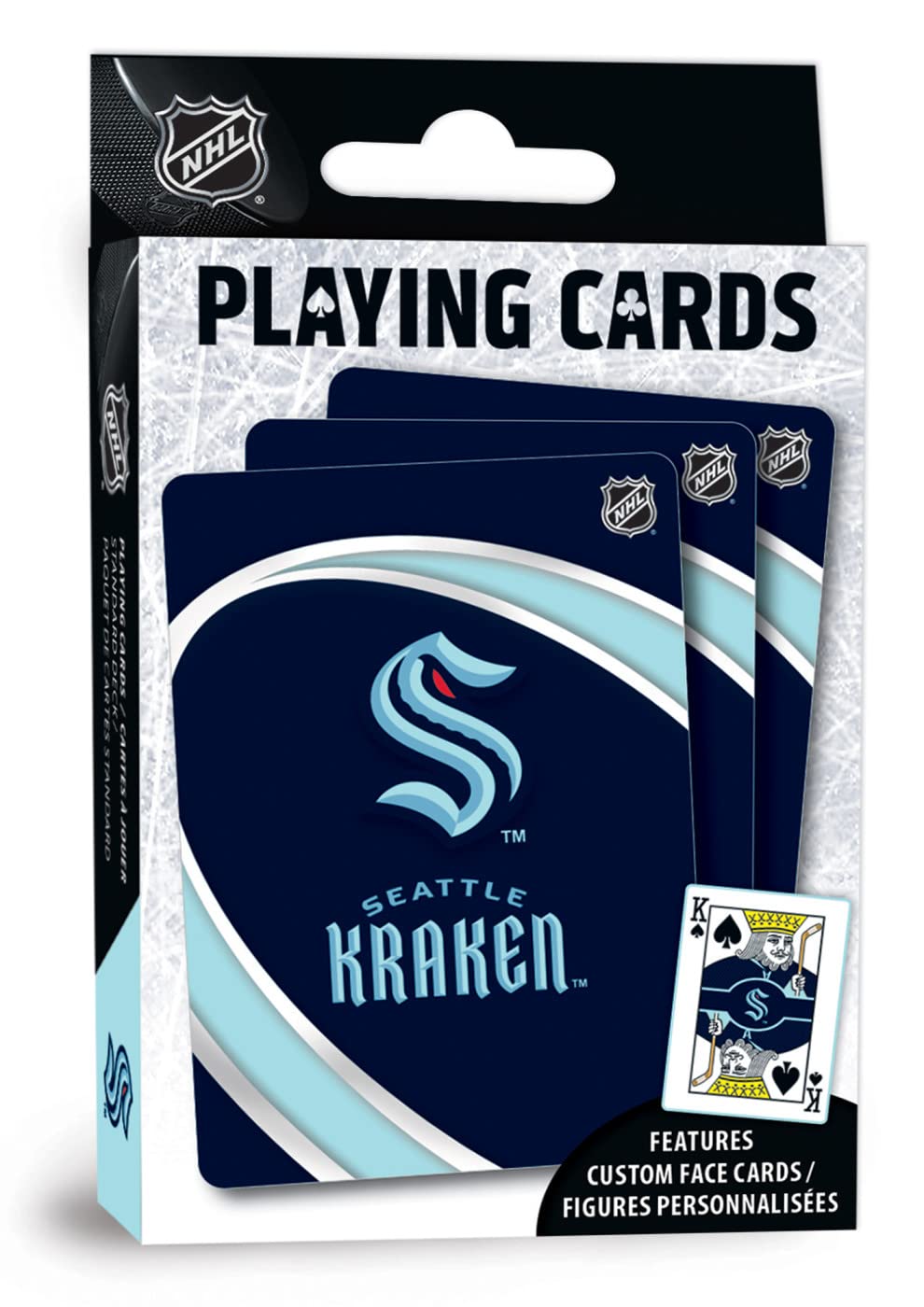 Masterpieces Family Games - NHL Seattle Kraken Playing Cards - Officially Licensed Playing Card Deck for Adults, Kids, and Family