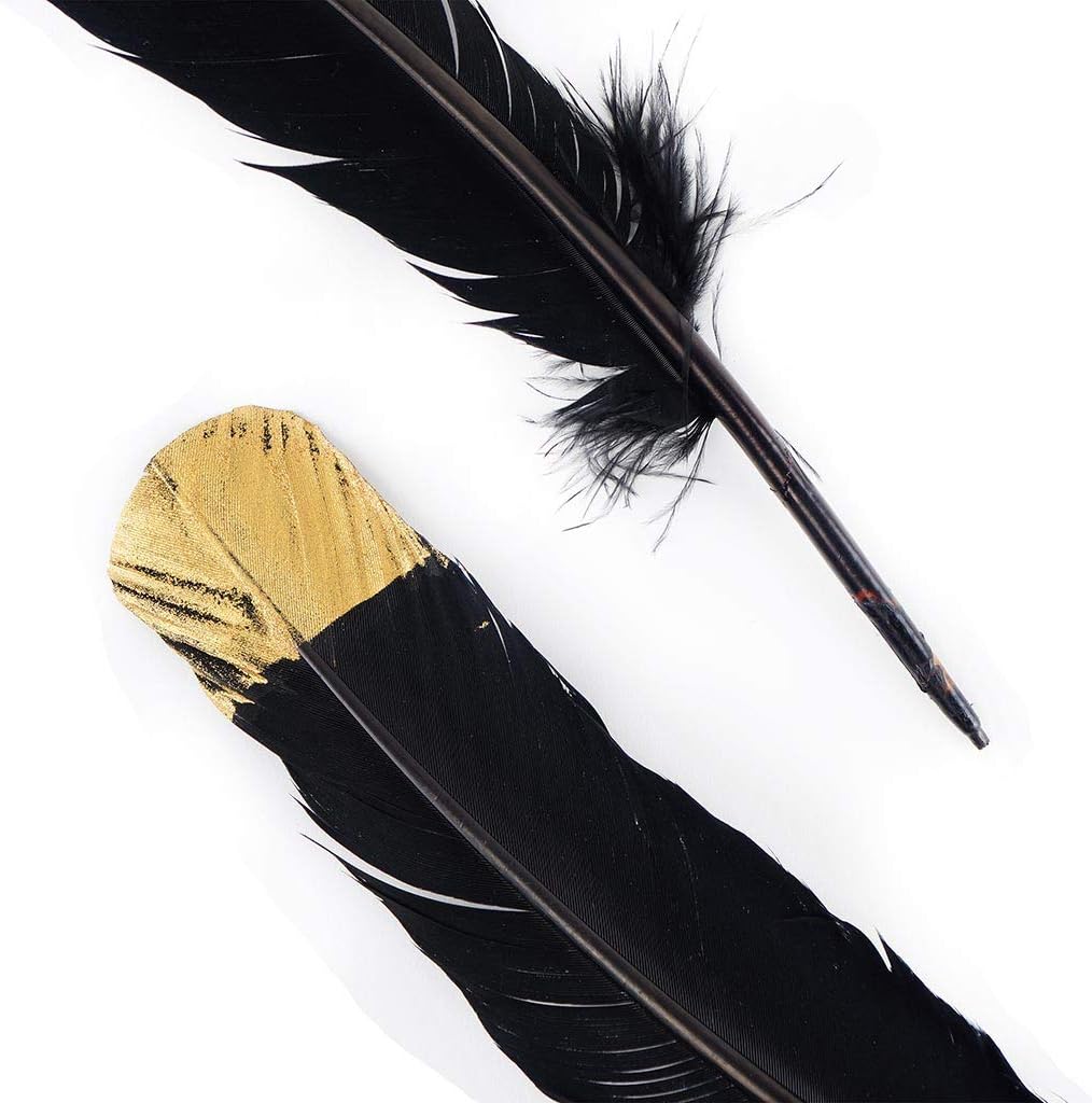 ZUCKER™ - Turkey Quills Tipped Metallic - Black/Gold Lurex