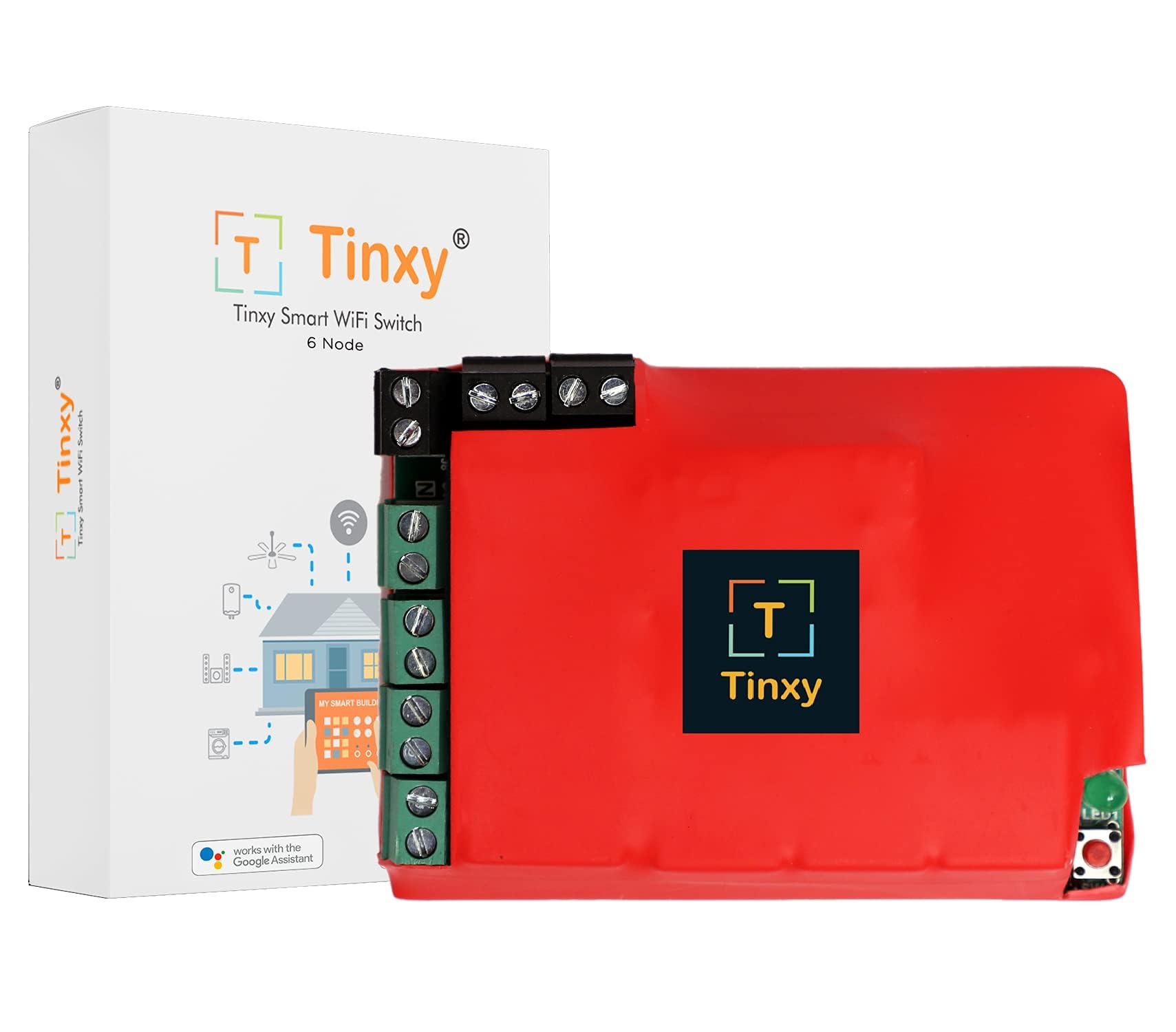 Tinxy 6 Node Smart Switch Retrofit Smart Switch for Home Automation, Works with existing switches. Compatible with Alexa and Google Home
