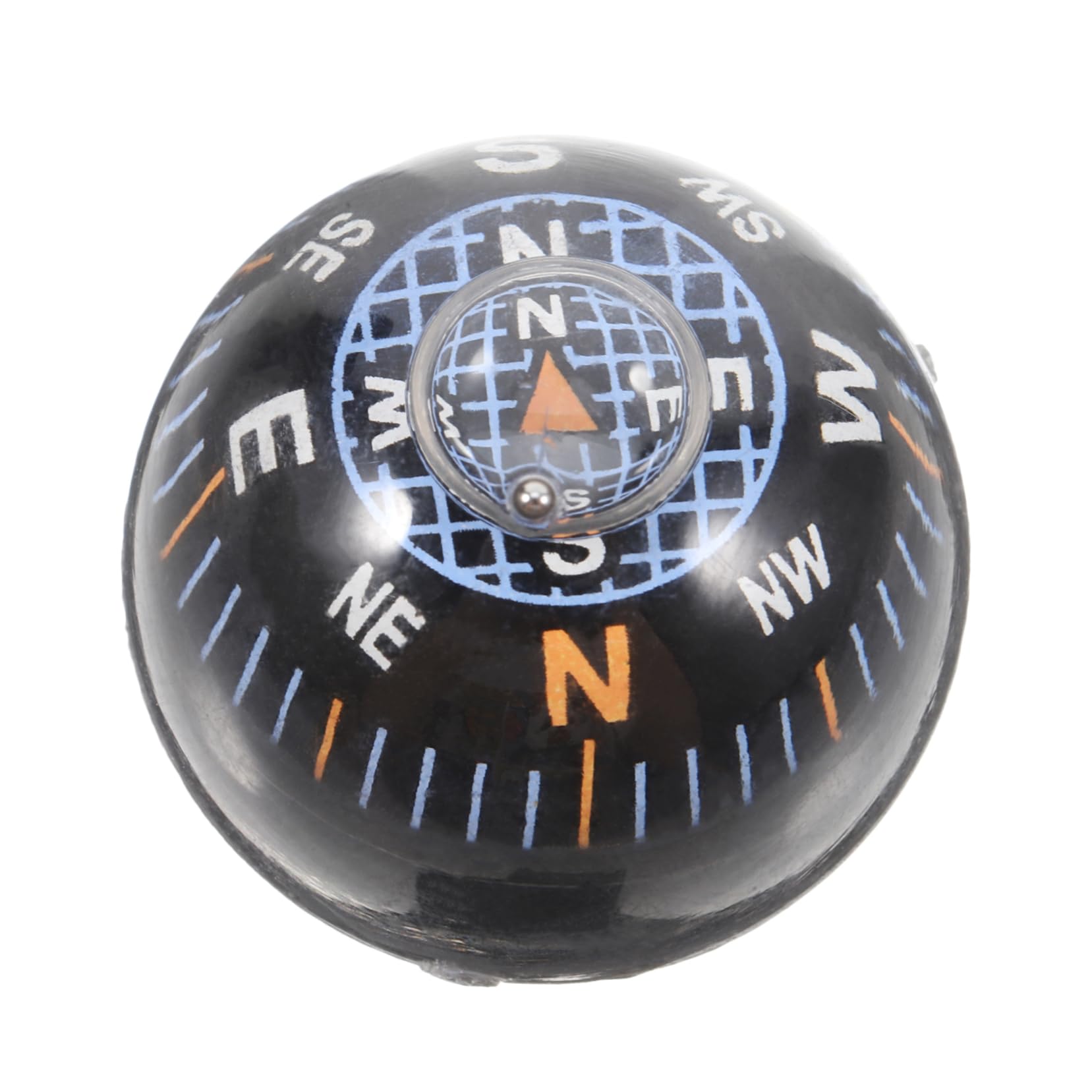 KICHOUSE Sturdy Plastic Black Ball Compass Dashboard Mini Car Compass for Hiking Biking Automotive Dashboard