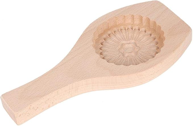 Molde para pasteles de luna de madera en forma de flor miniatura 5