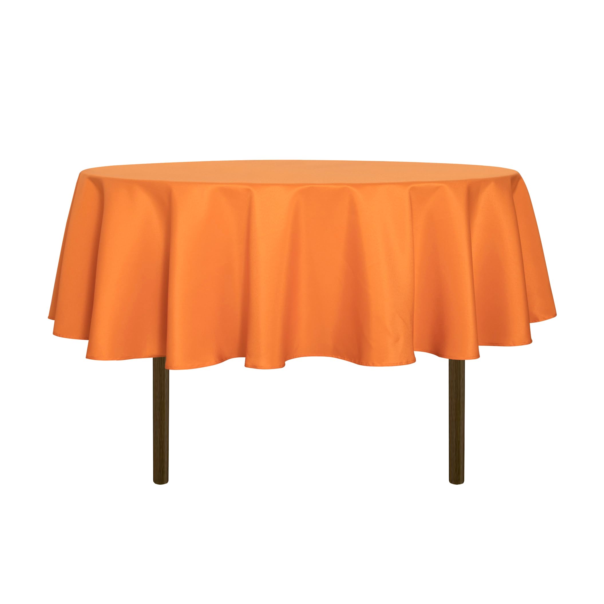 sancua Orange Round Tablecloth 60 Inch Diameter for 20-48 Inch Tables