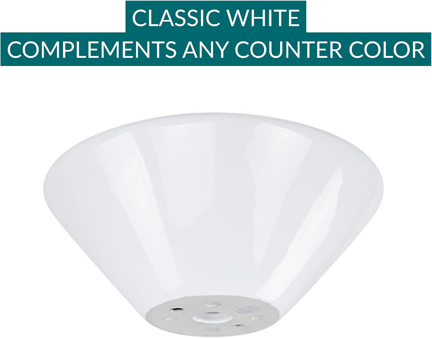 Bathroom Vessel Sink – 17" Small Bowl Sink for Bathroom, Above Counter, Round Cone, White Ceramic, Tapered Design – Stain Resistant, Easy Clean HP-V1615W
