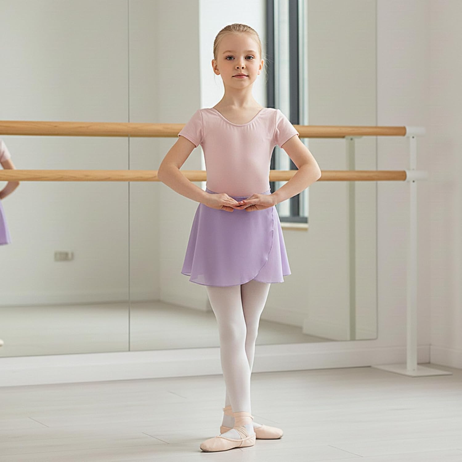 Gogokids Girls Dance Ballet Skirt, Chiffon Wrap Tutu Skirts Fluffy Ballet Dress for Toddlers/Little Girls 4-11Y
