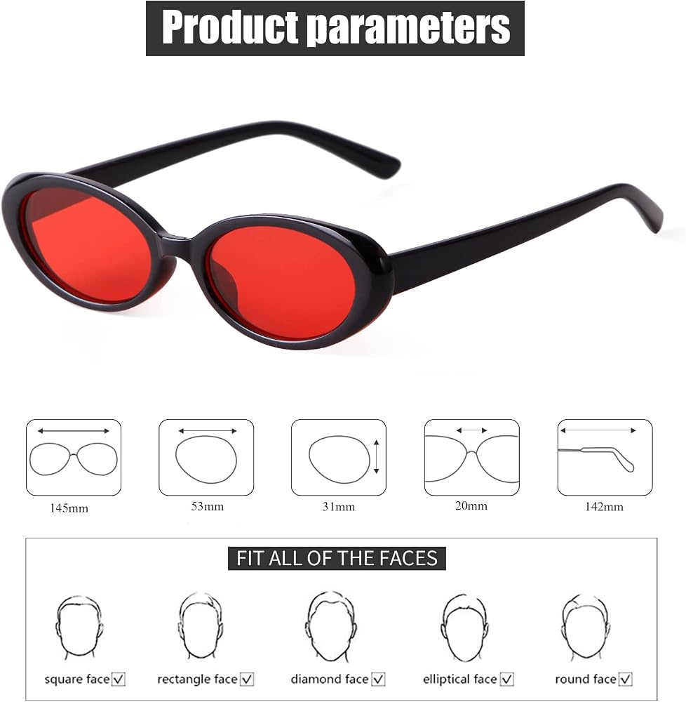 Mriendao Gafas De Sol Ovaladas Pequeñas Retro De Los Años 90 Para Mujer, Gafas De Sol Pequeñas Vintage, Marco De Carey Negro, Claro