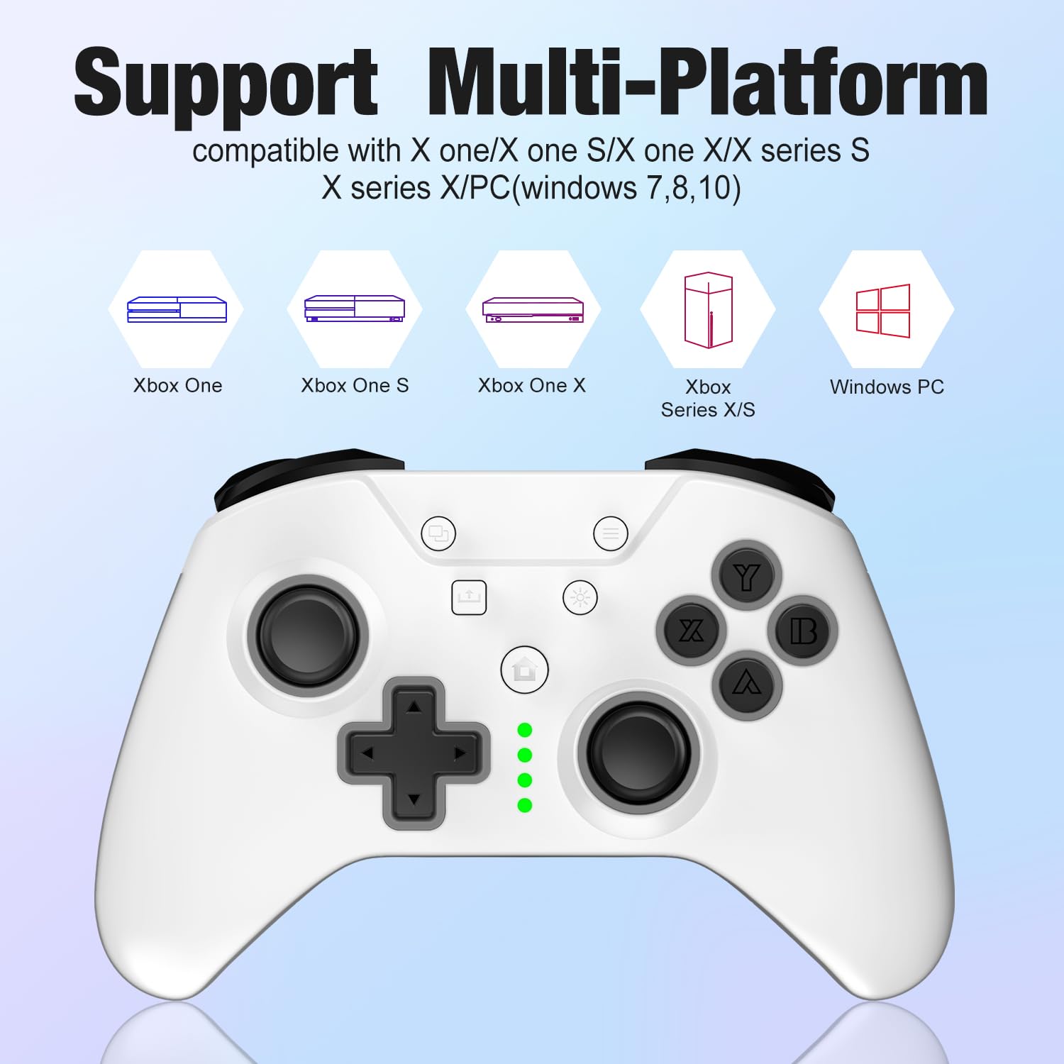 SANGDER Wireless Controller for Xbox one game Compatible with Xbox one, Xbox oneX/S,Series X/S/PC Windows,with 2.4GHz Wireless Adapter,3.5mm Audio Jack(White)