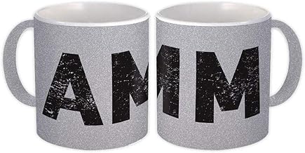 Jordan Queen Alia Airport Amman AMM : Gift Mug Airline Travel Pilot AIRPORT - Silver Glitter