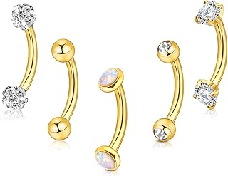 3-12 Pcs 14G Belly Button Rings Belly Rings for Women CZ Opal Navel Rings Belly Piercings Jewelry Belly Barbells Stainless Steel Body Belly Button Piercing Jewelry