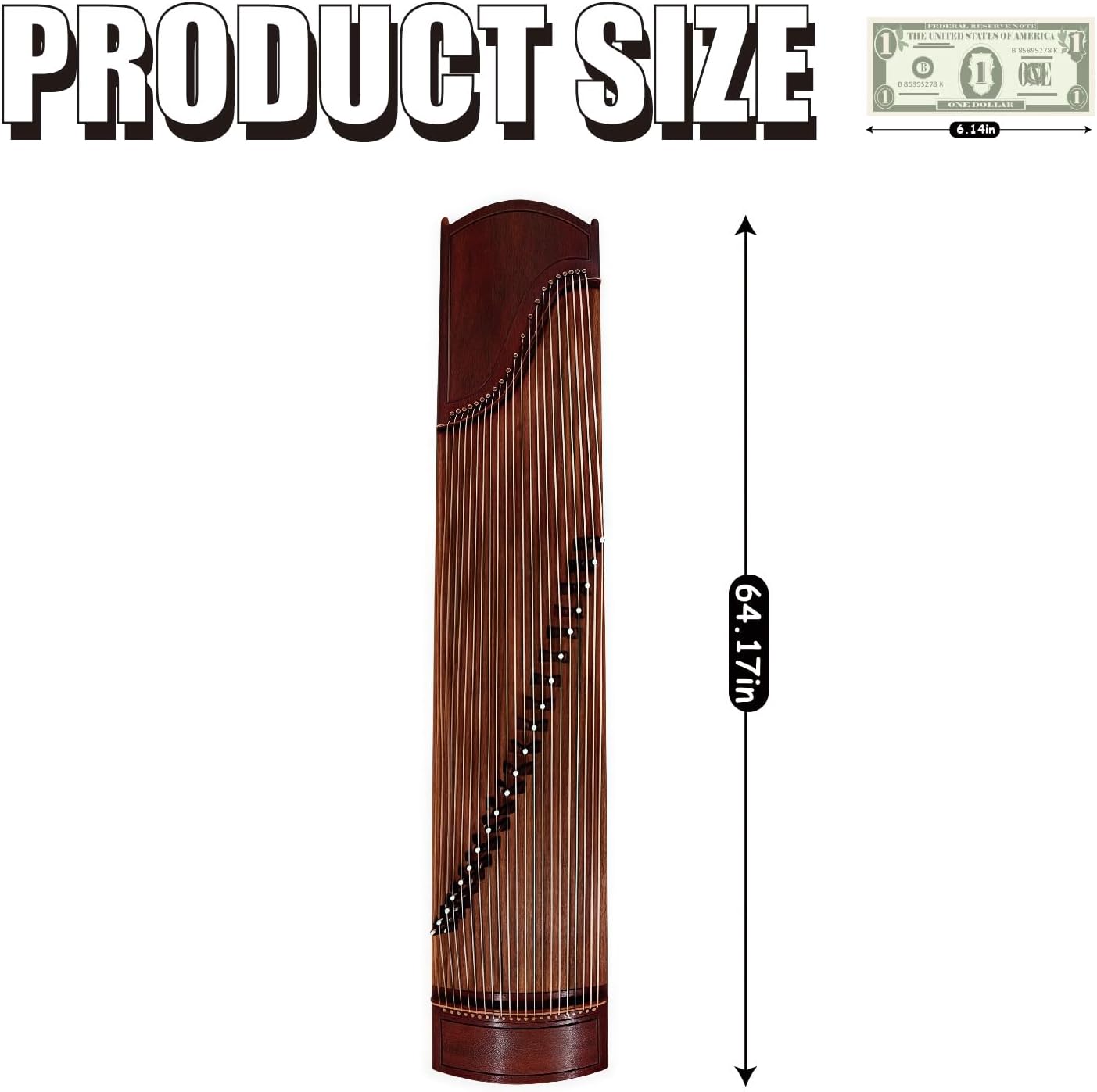 Chinese Zither, Guzheng, Chinese Instrument, Gu Zheng, Handcarved Aged Wood, 20-Yr Artisan Crafted, Natural Sound