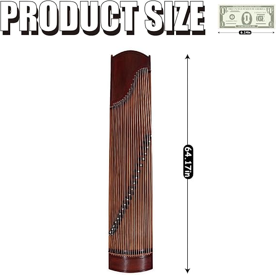Chinese Zither, Guzheng, Chinese Instrument, Gu Zheng, Handcarved Aged Wood, 20-Yr Artisan Crafted, Natural Sound