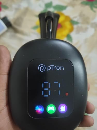 pTron Studio Pixel, 70hrs Playtime, Dual Device Pairing, Wireless Over Ear Headphones w/HD Mic, TruTalk AI-ENC Calls, 40mm Drivers, Pristine Sound, RGB Display, BT5.3 & Type-C Charging (Jet Black) 22 Good product