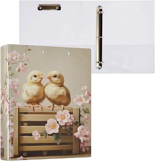 3 Ring Binder Chicks Sitting File Folder 1.5 Inch Ring Holds 200 Sheets File Storage for Women Men School Office Supplie 1 Pack