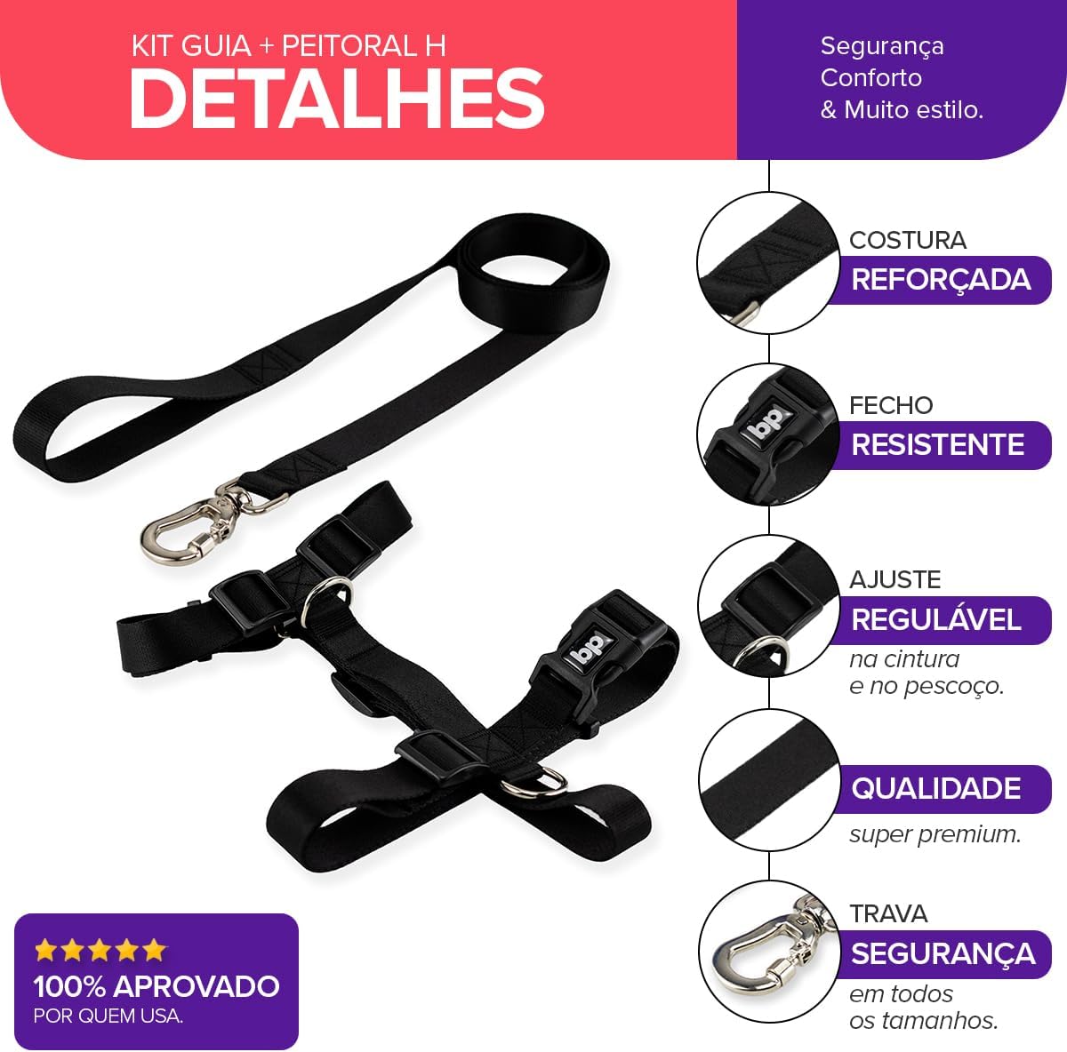 Coleira Peitoral Com Guia Para Cachorro Cães Modelo Tradicional H Tamanho Porte Grande Médio Pequeno (M, Preto) Coleira Peitoral Com Guia Para Cachorro Cães Modelo Tradicional H Tamanho Porte Grande Médio Pequeno (M, Preto)
